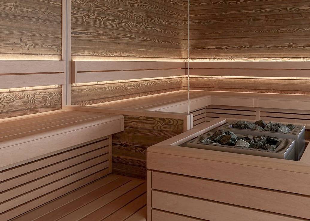 Sauna im Wellnessbereich des Familienhotel Gorfion Liechtenstein