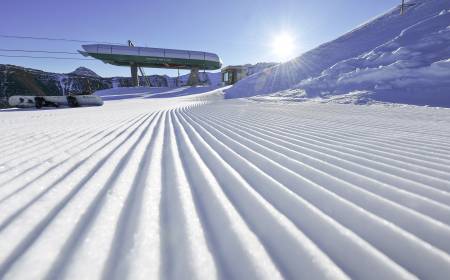 Präparierte Skipiste in Liechtenstein